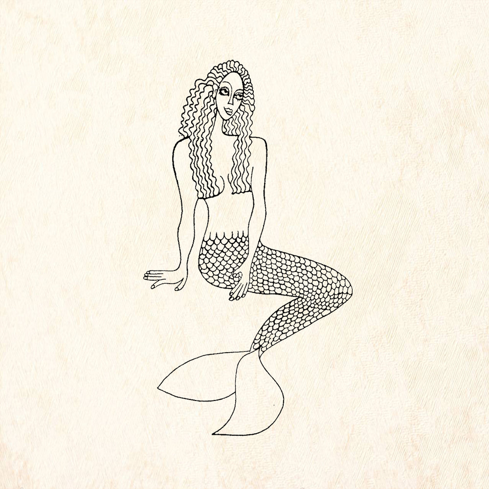 StampaFe Aegina Mermaid Rubber Art Stamp