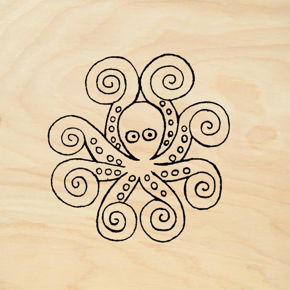 StampaFe Octopus Swirling Tentacles Rubber Art Stamp
