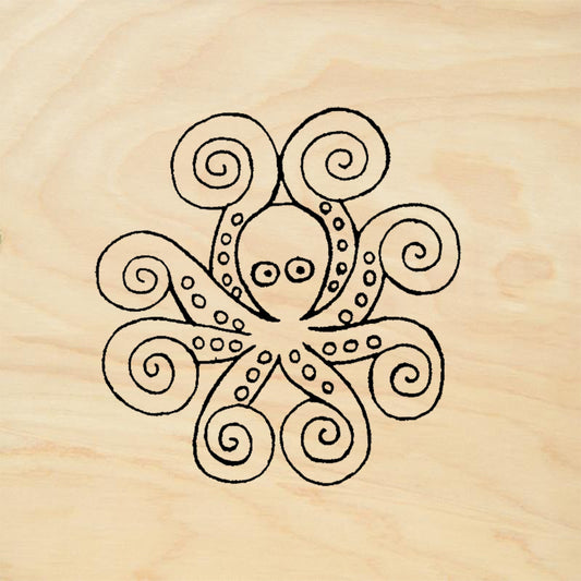 StampaFe Octopus Swirling Tentacles Rubber Art Stamp