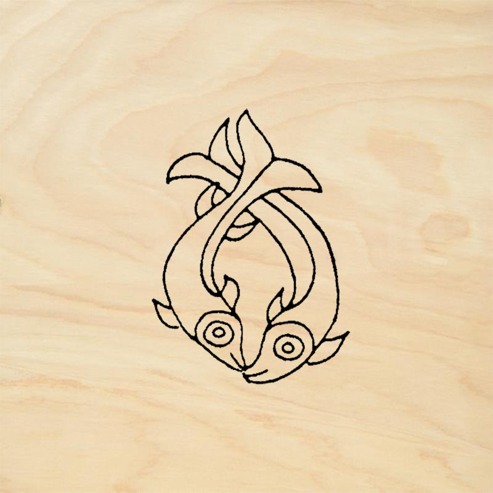 StampaFe Duo Fish Swirling Pair Decorative Rubber Art Stamp