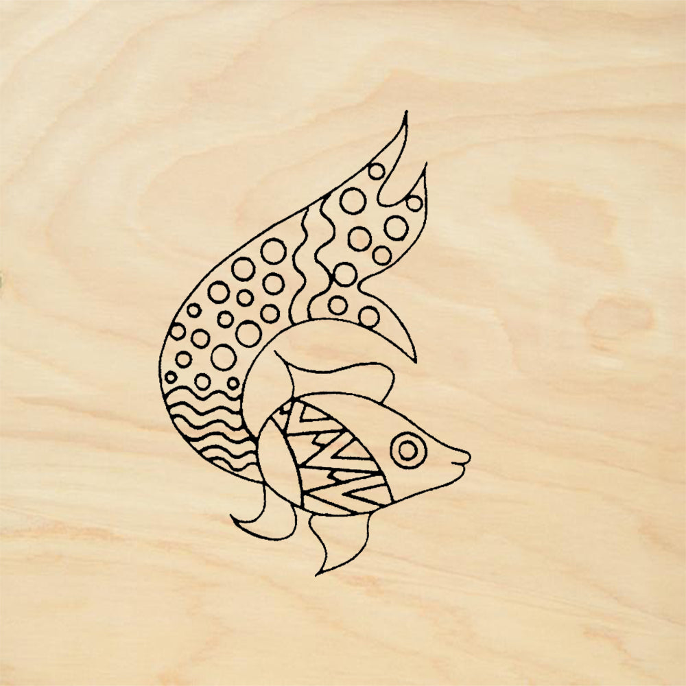 StampaFe Bubbles the Fish Patterned Decorative Rubber Art Stamp