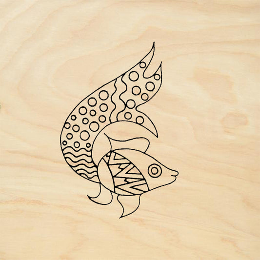 StampaFe Bubbles the Fish Patterned Decorative Rubber Art Stamp