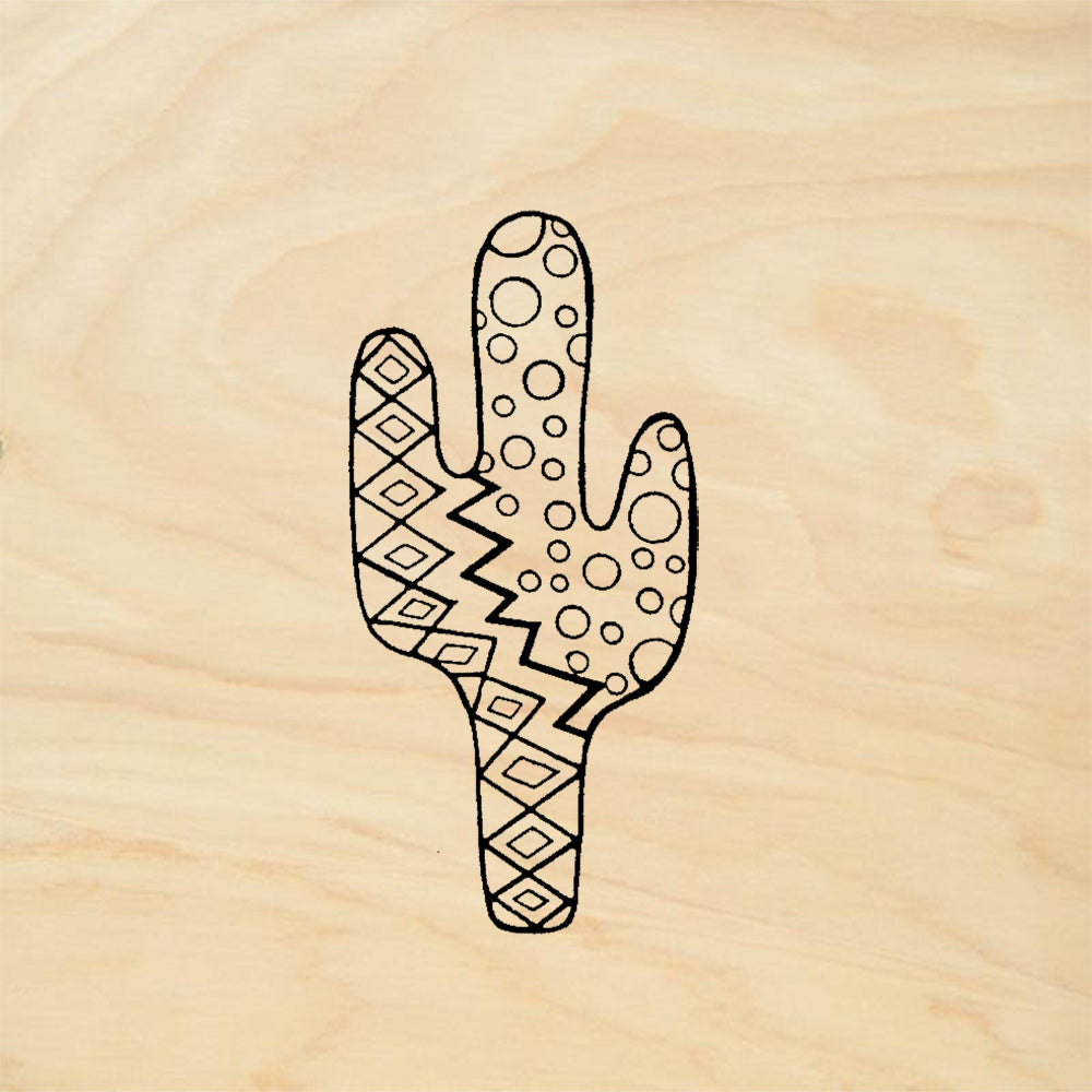 StampaFe Saguaro Patterned Cactus Rubber Art Stamp