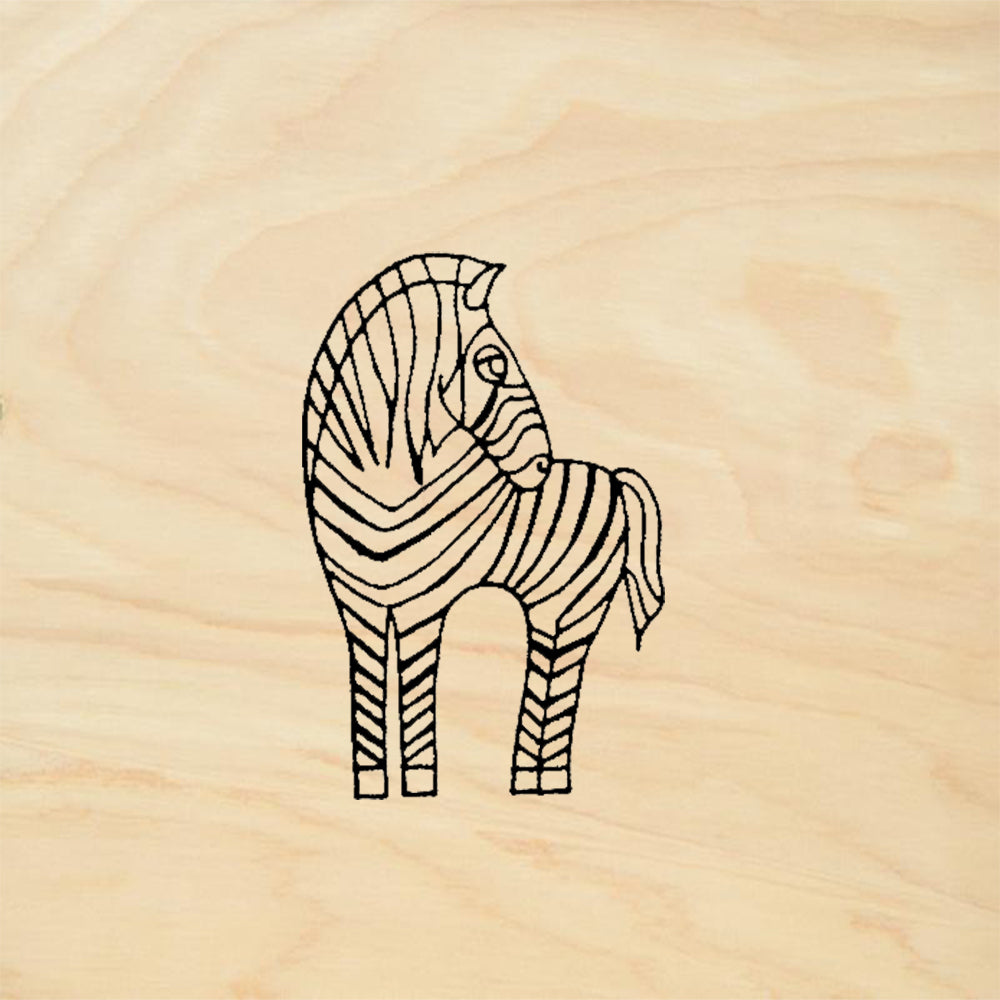 StampaFe Zebra Standing Bold Stripe Pattern Rubber Art Stamp