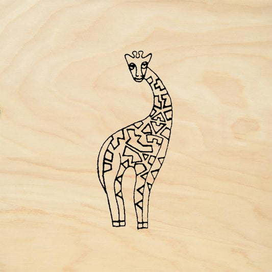 StampaFe Giraffe Standing Geometric Pattern Rubber Art Stamp