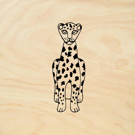 StampaFe Leopard Standing Spotted Big Cat Rubber Art Stamp