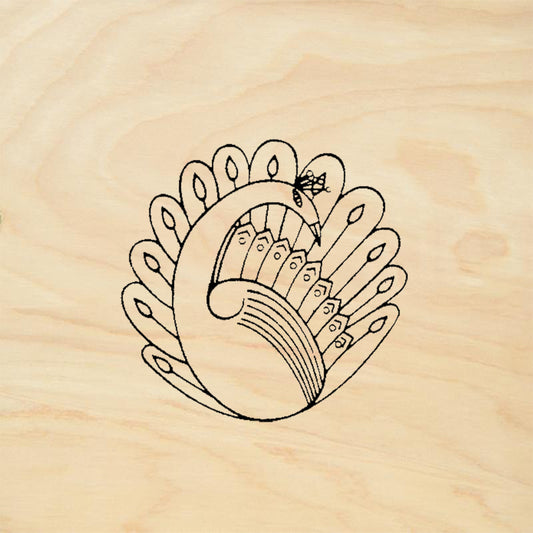 StampaFe Peacock Display Fan Tail Decorative Rubber Art Stamp