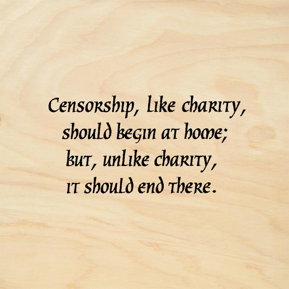 StampaFe Censorship Like Charity Quote Rubber Art Stamp