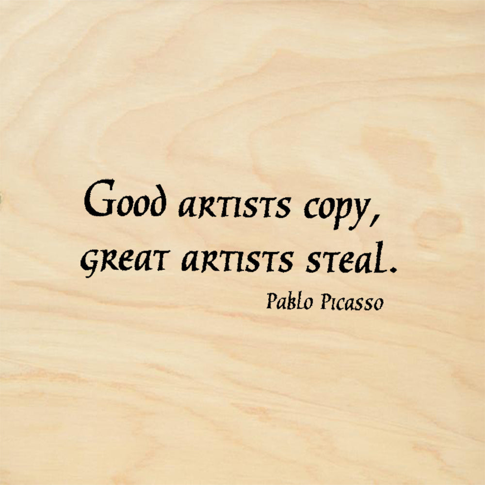 StampaFe Good Artists Copy Great Artists Steal Picasso Quote Rubber Art Stamp