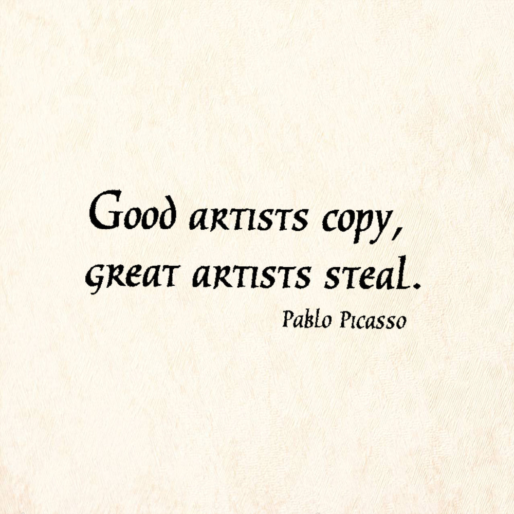StampaFe Good Artists Copy Great Artists Steal Picasso Quote Rubber Stamp