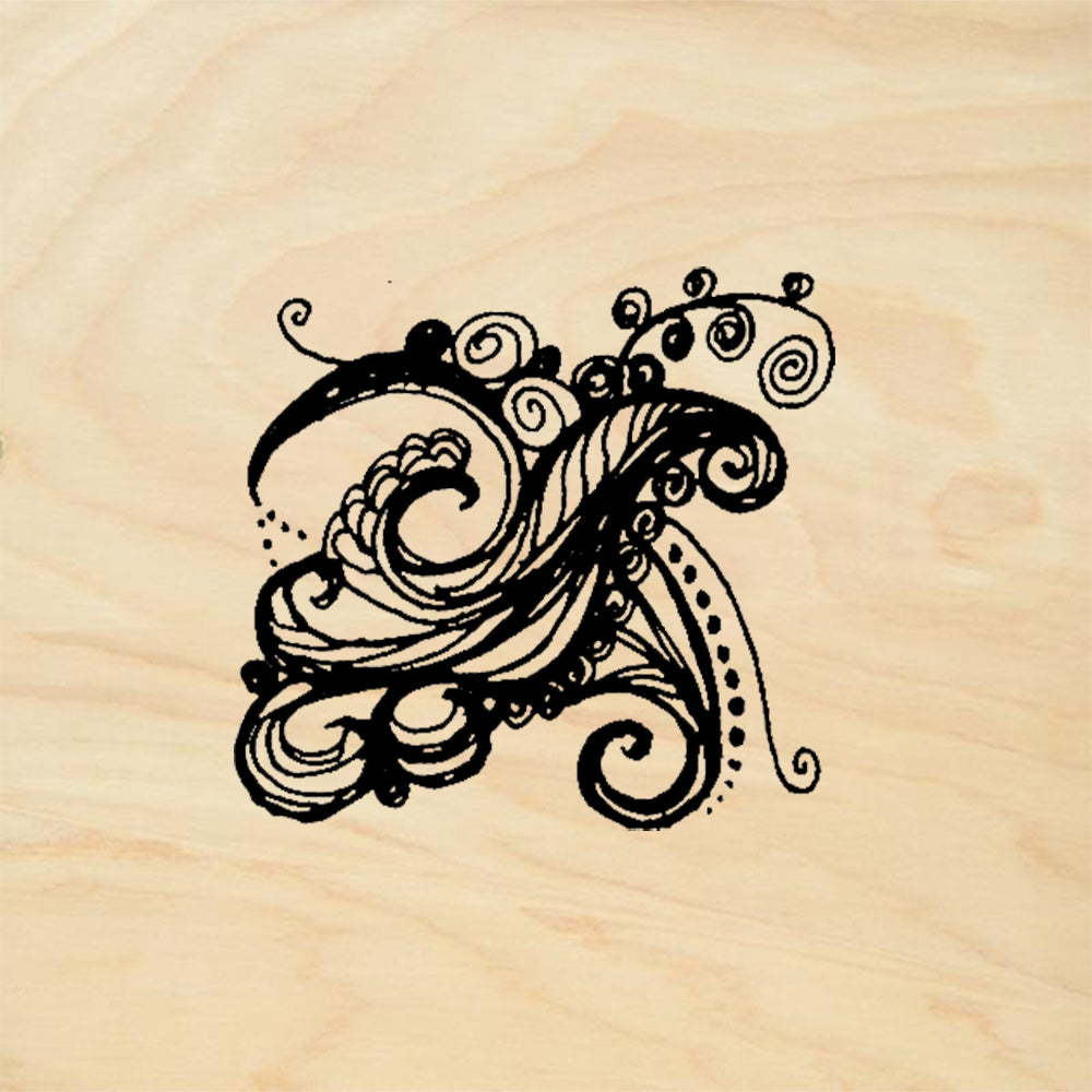 StampaFe Flourish Design Swirl Baroque Decorative Rubber Art Stamp