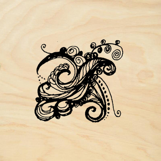 StampaFe Flourish Design Swirl Baroque Decorative Rubber Art Stamp