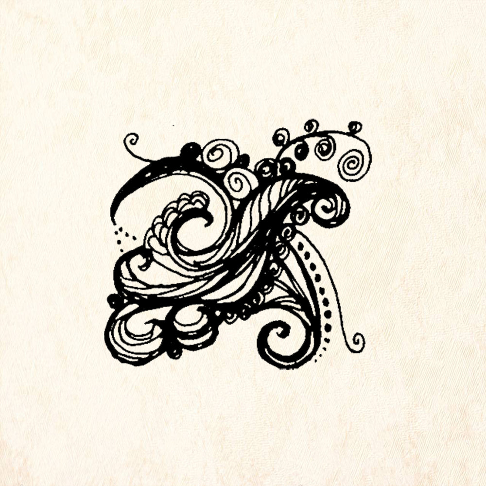 StampaFe Flourish Design Rubber Art Stamp