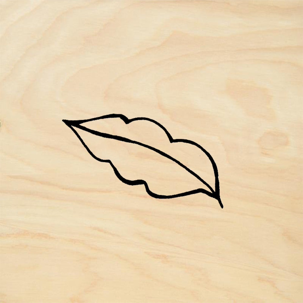 StampaFe Leaf Large Simple Outline Nature Rubber Art Stamp