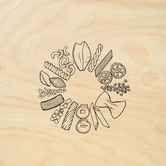StampaFe Pasta Ring Assorted Pasta Shapes Wreath Rubber Art Stamp