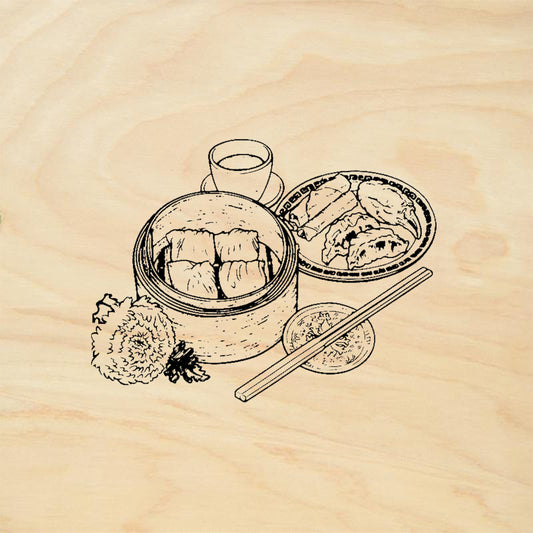 StampaFe Dim Sum Luncheon Steamer Dumplings Food Rubber Art Stamp