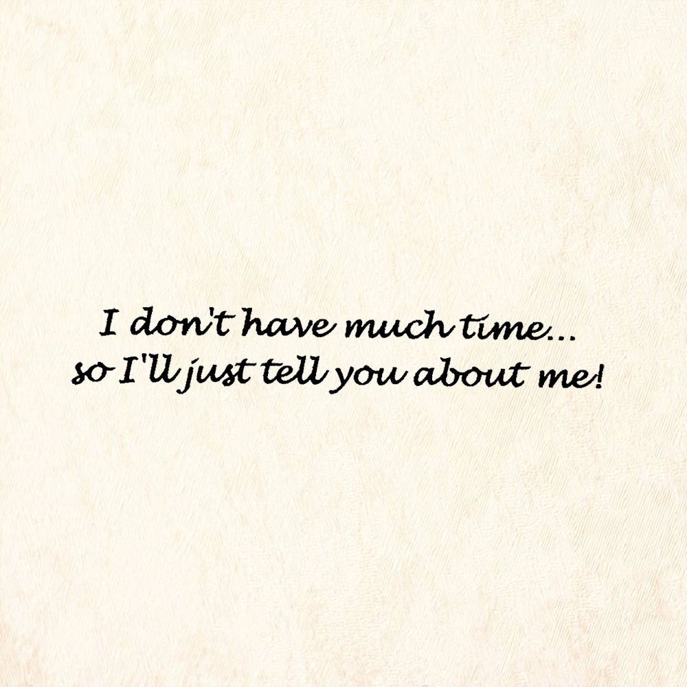 StampaFe About Me Here I Am Funny Intro Quote Rubber Art Stamp