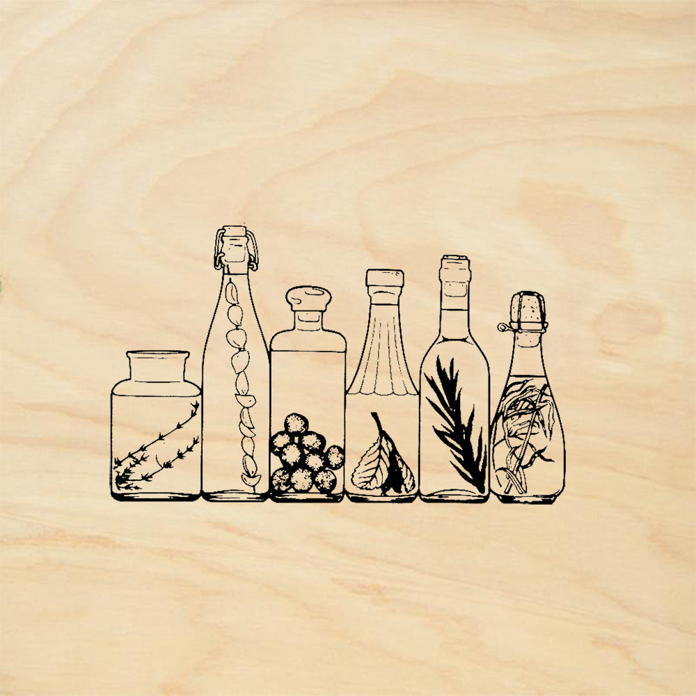 StampaFe Assorted Bottles Rubber Art Stamp