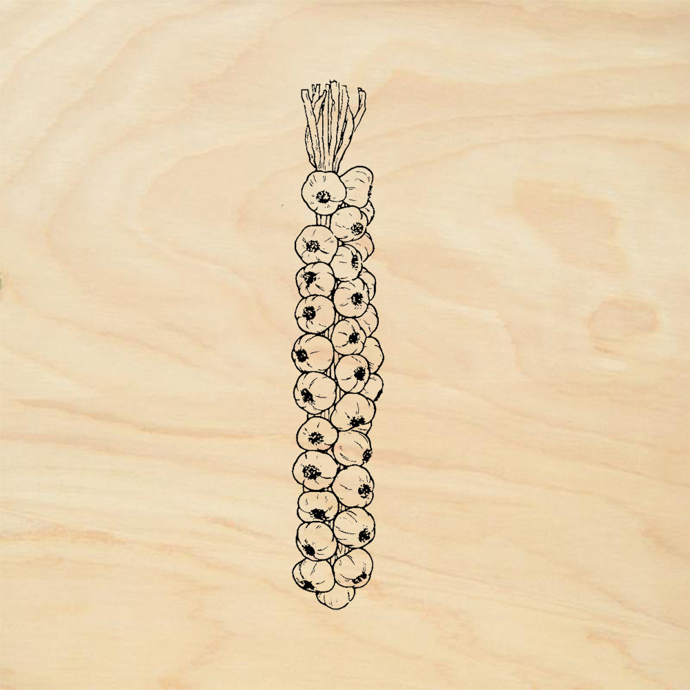 StampaFe Garlic Braid Hanging Bulbs Kitchen Rubber Art Stamp