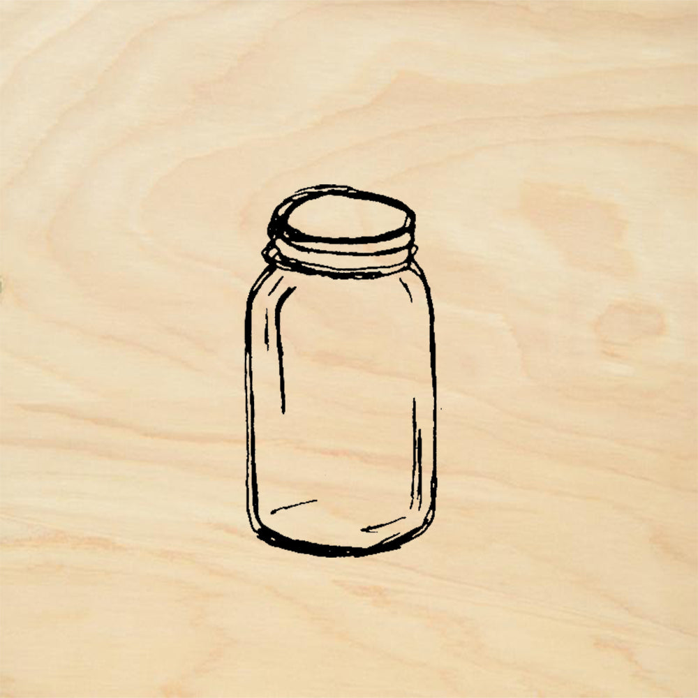StampaFe Kim's Jar Mason Jar Outline Rubber Art Stamp