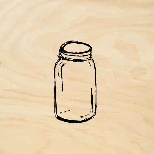 StampaFe Kim's Jar Mason Jar Outline Rubber Art Stamp