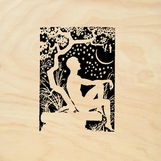 StampaFe Stardust Silhouette Figure Moon Night Scene Rubber Art Stamp