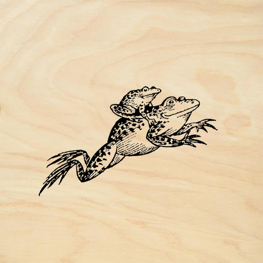 StampaFe Leap Frog Two Frogs Stacked Piggyback Rubber Art Stamp
