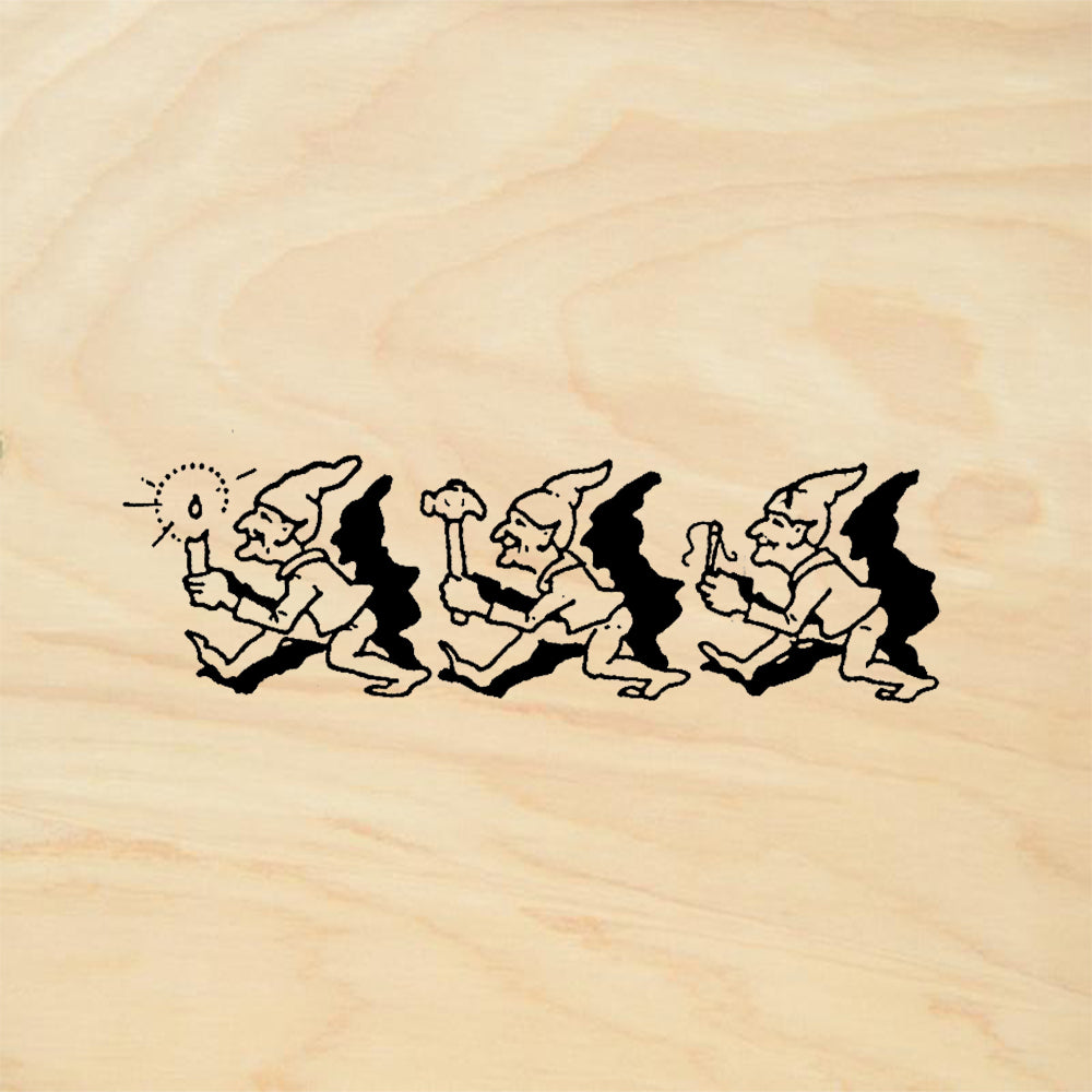 StampaFe Elves Marching Gnome Trio Whimsical Rubber Art Stamp