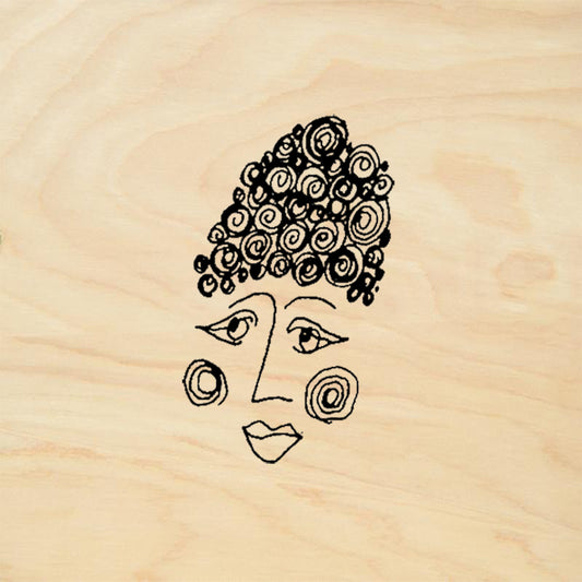StampaFe Hazel Curly Hair Female Portrait Rubber Art Stamp