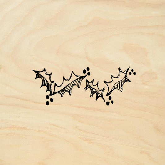 StampaFe Holly Branch Berries Holiday Botanical Rubber Art Stamp
