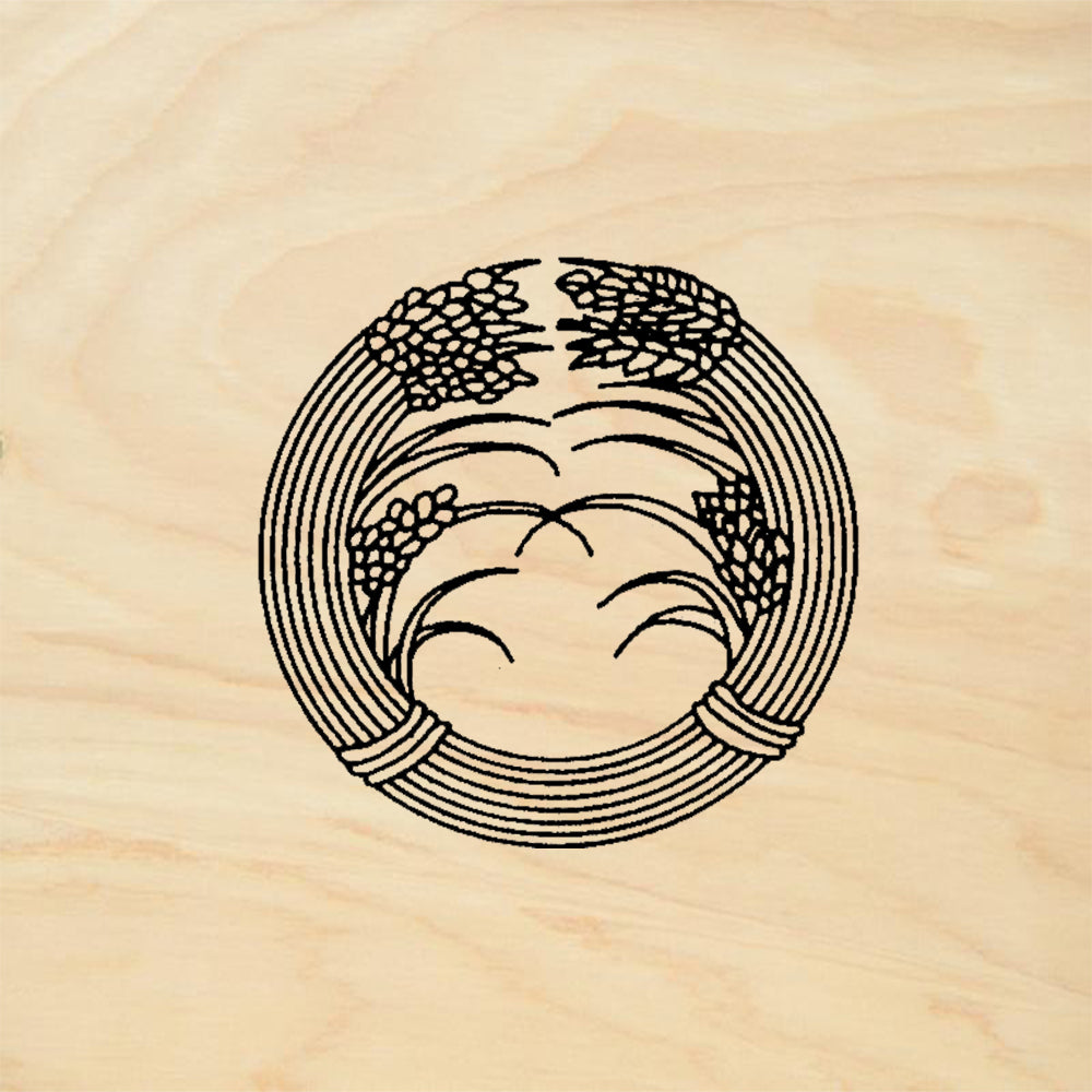 StampaFe Wheat Crest Round Grain Botanical Seal Rubber Art Stamp