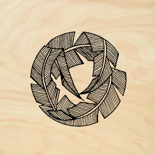 StampaFe Leaf Crest Round Wreath Foliage Seal Rubber Art Stamp