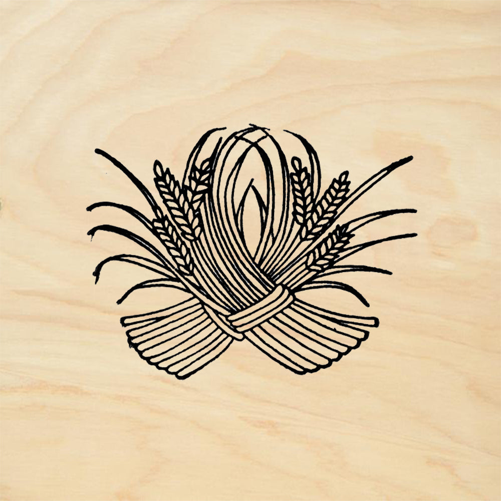 StampaFe Large Wheat Crest Rubber Art Stamp