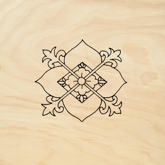 StampaFe Blossom Crest Diamond Floral Medallion Rubber Art Stamp