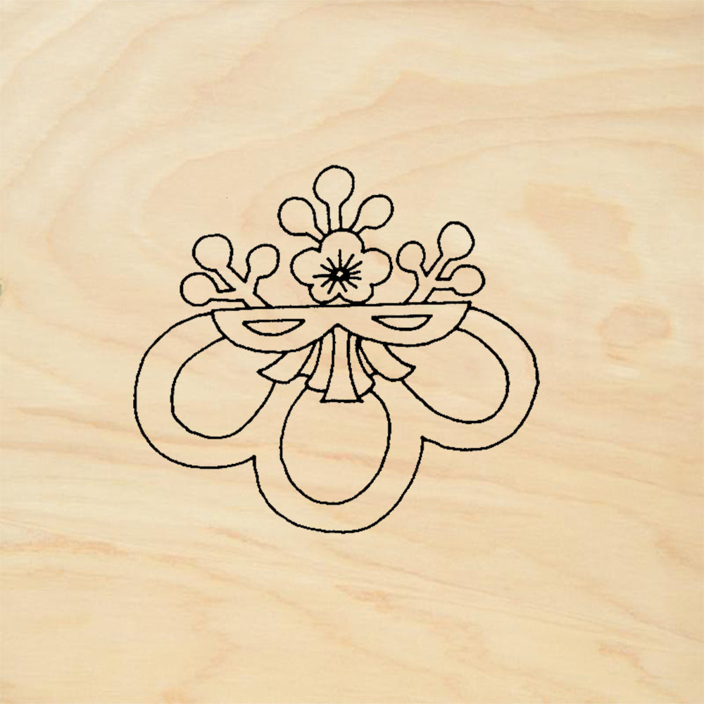 StampaFe Plum Blossom Asian Floral Spray Rubber Art Stamp