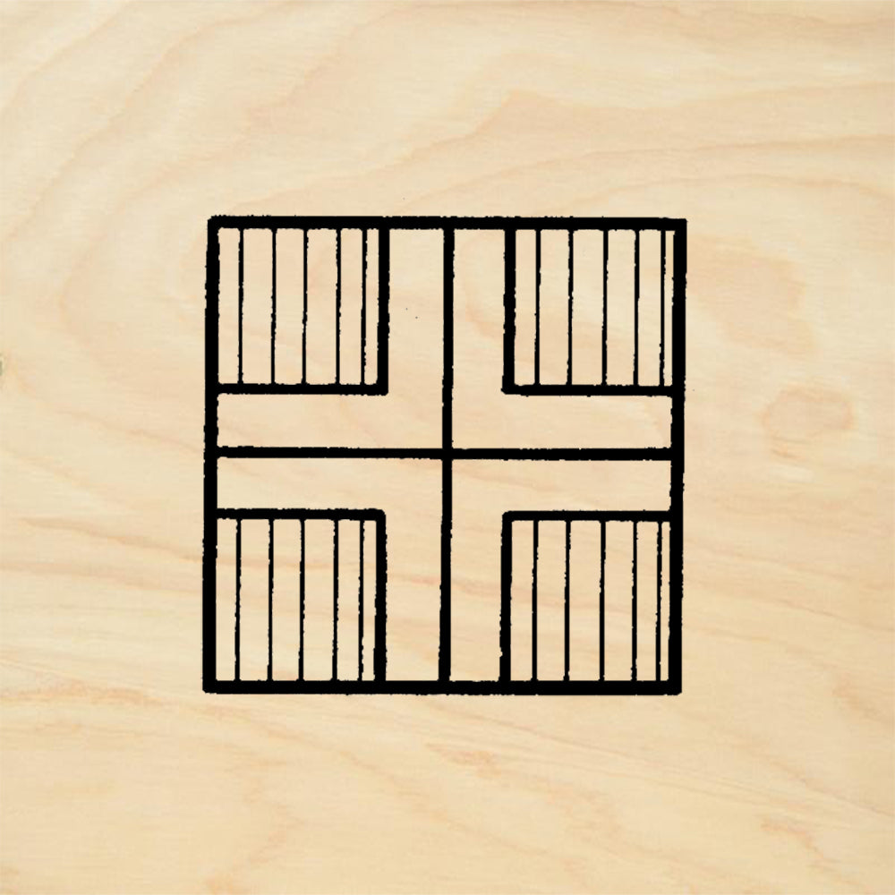 StampaFe Cross Crest Grid Cross Geometric Seal Rubber Art Stamp