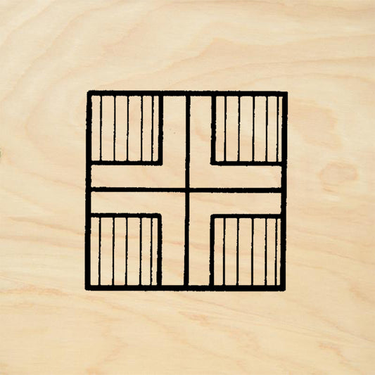 StampaFe Cross Crest Grid Cross Geometric Seal Rubber Art Stamp