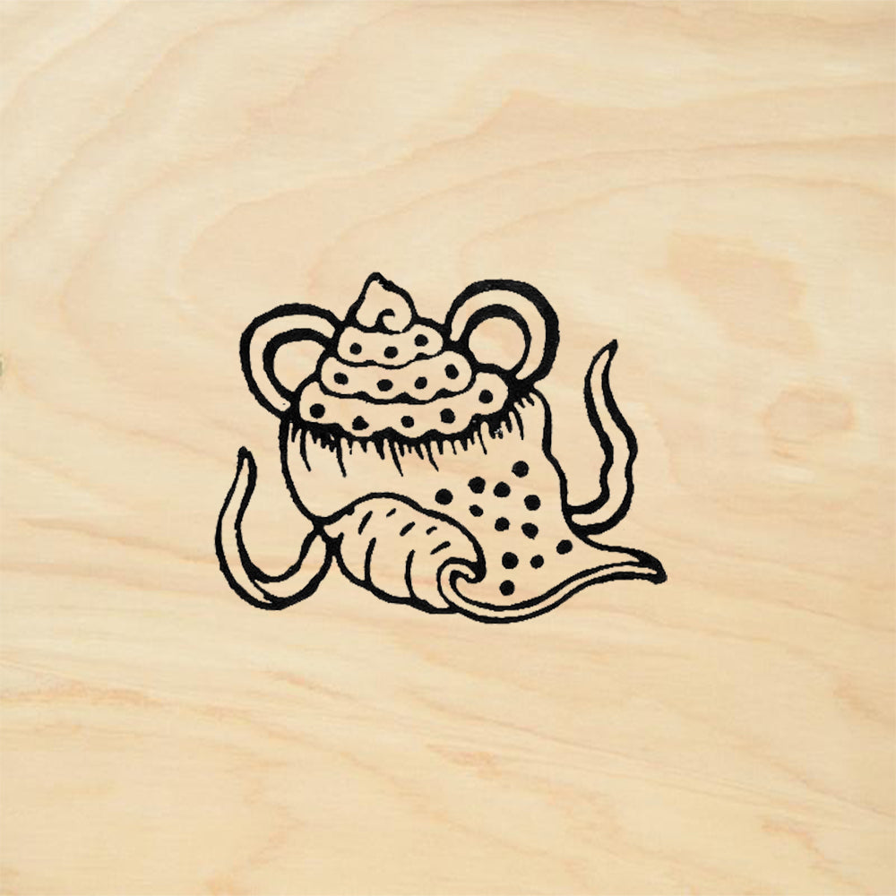 StampaFe Tibetan Conch Shell Whimsical Animal Rubber Art Stamp