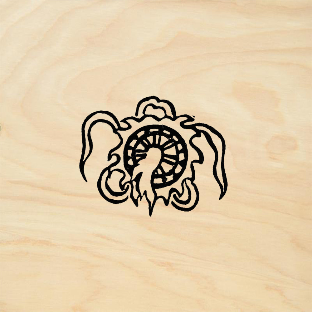 StampaFe Tibetan Dharma Wheel Coiled Dragon Rubber Art Stamp