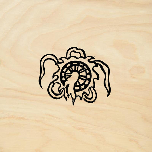 StampaFe Tibetan Dharma Wheel Coiled Dragon Rubber Art Stamp