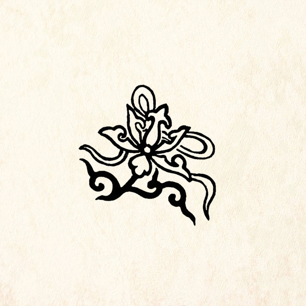 StampaFe Tibetan Lotus Stylized Floral Tribal Rubber Art Stamp