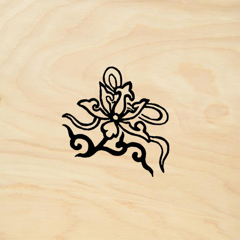 StampaFe Tibetan Lotus Stylized Floral Tribal Rubber Art Stamp