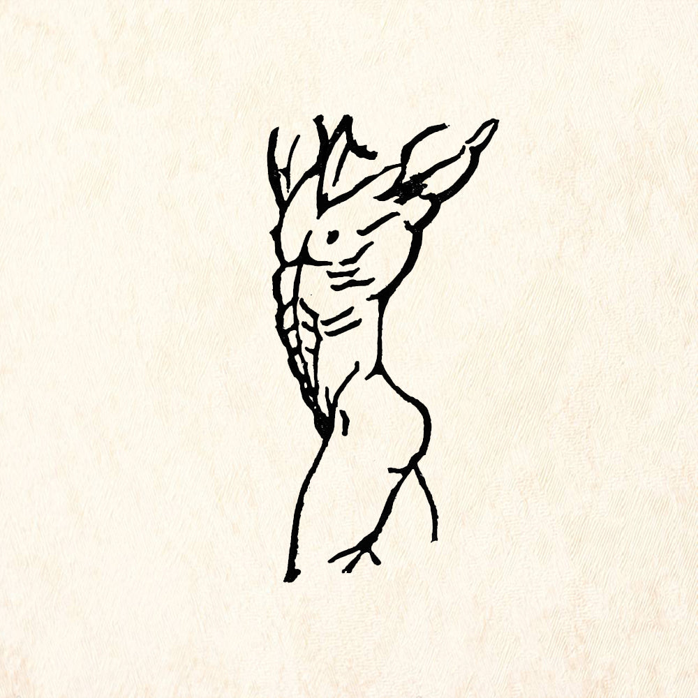 StampaFe Male Torso Athletic Figure Tree Form Rubber Art Stamp