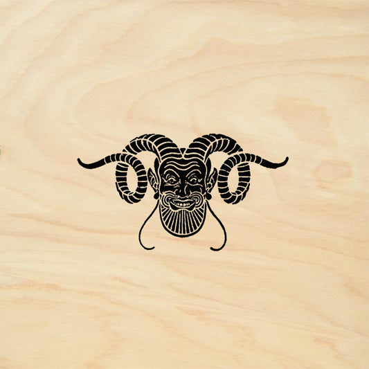 StampaFe Ram's Horned God Pan Devil Face Rubber Art Stamp