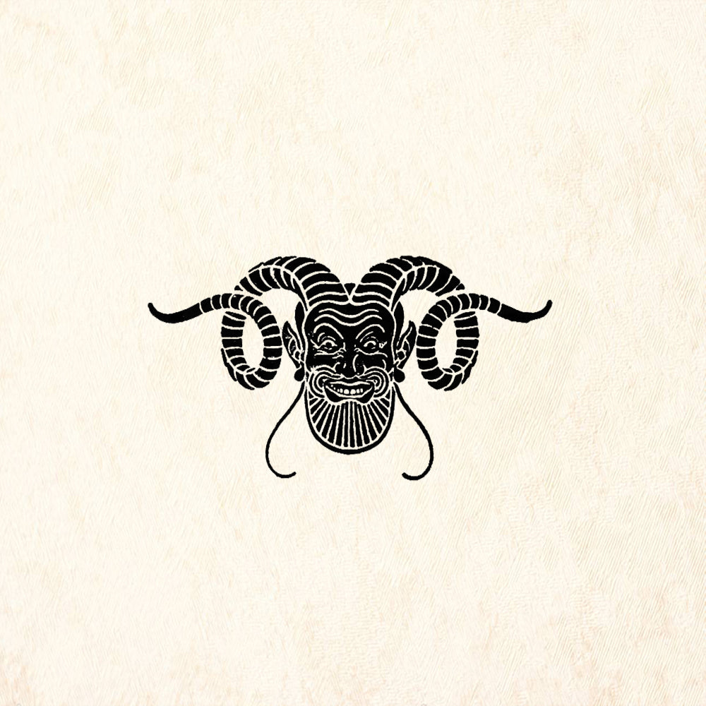 StampaFe Ram's Horned God Pan Devil Face Rubber Art Stamp