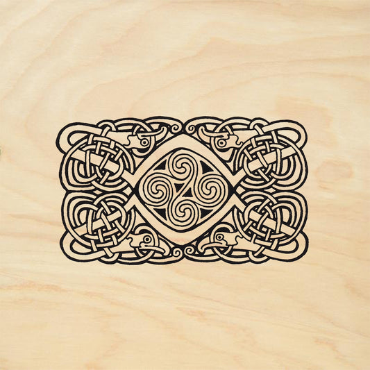 StampaFe Celtic Rectangle Interlace Triskelion Panel Rubber Art Stamp