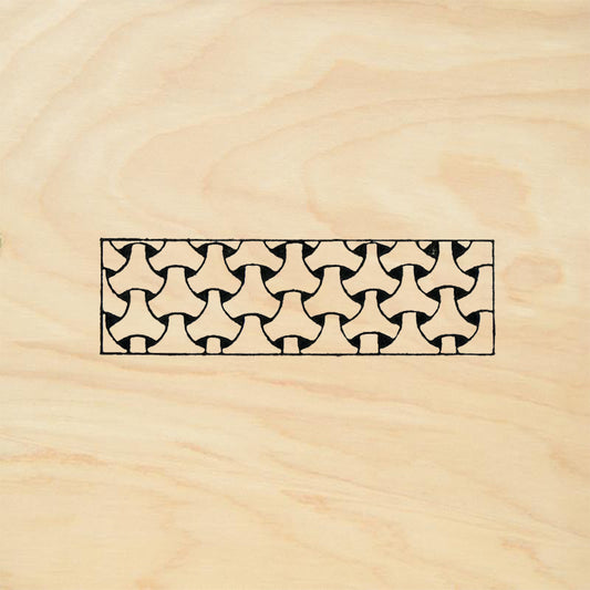 StampaFe Woven Border Repeating Geometric Pattern Rubber Art Stamp