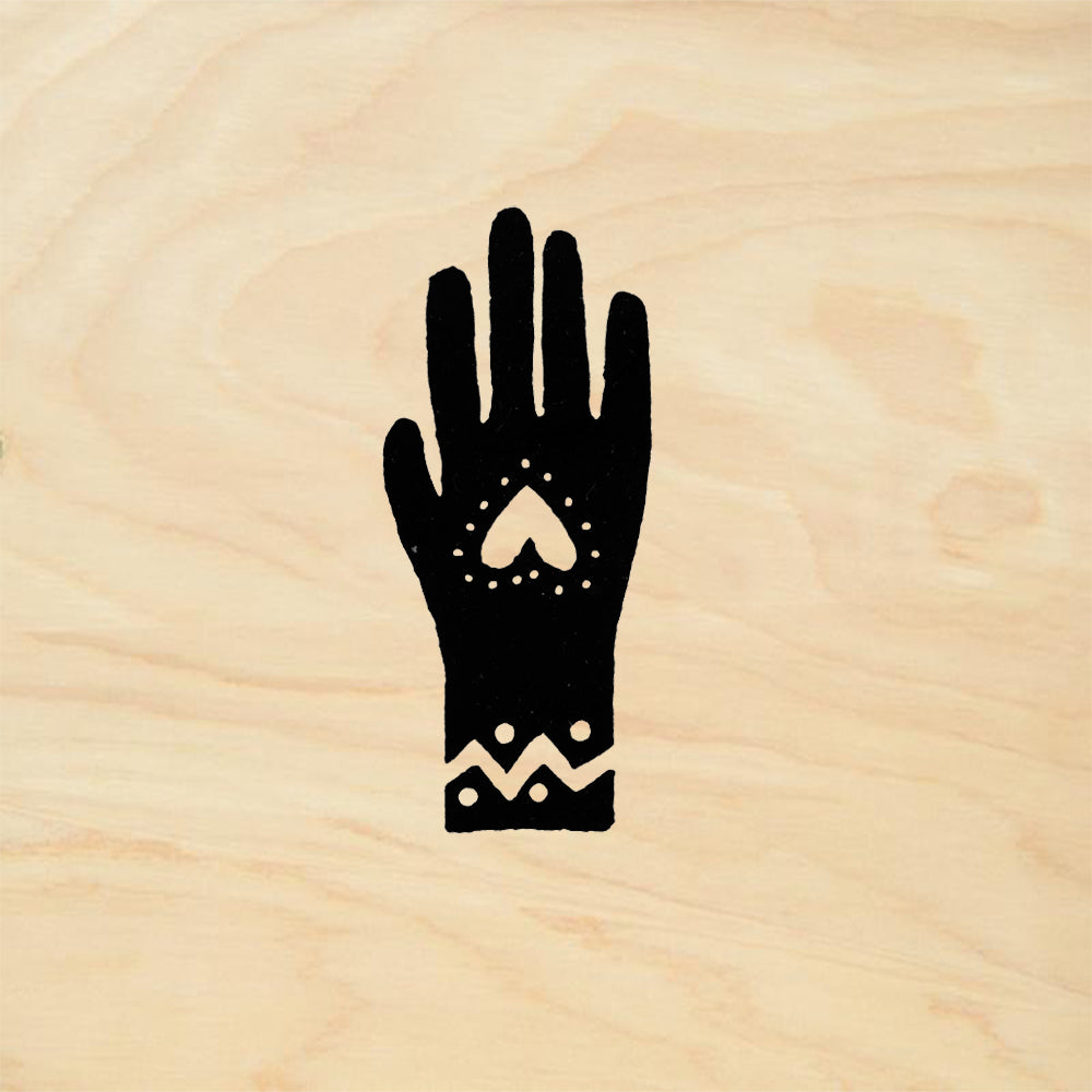 StampaFe Heart in Hand Folk Art Rubber Art Stamp