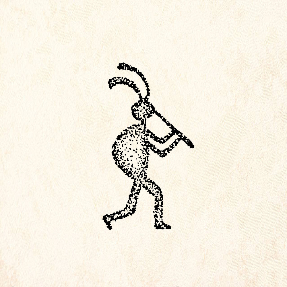 StampaFe Kokopelli Southwestern Petroglyph Rubber Art Stamp