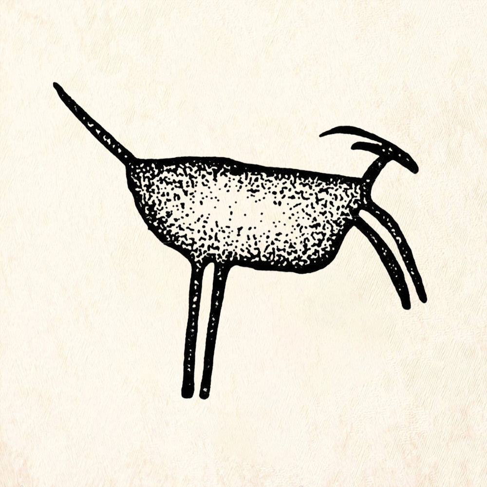 StampaFe Leaping Antelope Petroglyph Rubber Art Stamp